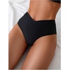image:imageGORGLITTER Womens Ruched Cheeky Bikini Bottom High Waisted V Cut Thong Swimsuits Bathing Suit Bottoms Beach Swim WearSolid Black