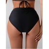 image:imageGORGLITTER Womens Ruched Cheeky Bikini Bottom High Waisted V Cut Thong Swimsuits Bathing Suit Bottoms Beach Swim WearSolid Black