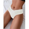 image:imageGORGLITTER Womens Ruched Cheeky Bikini Bottom High Waisted V Cut Thong Swimsuits Bathing Suit Bottoms Beach Swim WearWhite