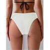 image:imageGORGLITTER Womens Ruched Cheeky Bikini Bottom High Waisted V Cut Thong Swimsuits Bathing Suit Bottoms Beach Swim WearWhite