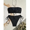 image:imageGORGLITTER Womens Starfish Bikini Set Strapless Bandeau Top and Tie Side High Cut Bathing Suit Cute Two Piece SwimsuitsBlack