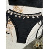 image:imageGORGLITTER Womens Starfish Bikini Set Strapless Bandeau Top and Tie Side High Cut Bathing Suit Cute Two Piece SwimsuitsBlack