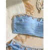 image:imageGORGLITTER Womens Starfish Bikini Set Strapless Bandeau Top and Tie Side High Cut Bathing Suit Cute Two Piece SwimsuitsBlue