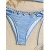 image:imageGORGLITTER Womens Starfish Bikini Set Strapless Bandeau Top and Tie Side High Cut Bathing Suit Cute Two Piece SwimsuitsBlue