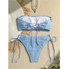 image:imageGORGLITTER Womens Starfish Bikini Set Strapless Bandeau Top and Tie Side High Cut Bathing Suit Cute Two Piece SwimsuitsBlue