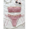 image:imageGORGLITTER Womens Starfish Bikini Set Strapless Bandeau Top and Tie Side High Cut Bathing Suit Cute Two Piece SwimsuitsPink