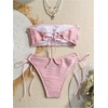 image:imageGORGLITTER Womens Starfish Bikini Set Strapless Bandeau Top and Tie Side High Cut Bathing Suit Cute Two Piece SwimsuitsPink