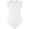 image:imageGORGLITTER Womens 3D Floral Strapless One Piece Swimsuit Sexy Tummy Control Bandeau Cheeky Bathing Suit Swimwear 2026White