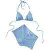 image:imageGORGLITTER Womens Boyshort Bikini Set with Shorts 2026 Gingham Triangle Halter String Swimsuits Cheeky Sexy Bathing SuitLight Blue