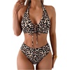image:imageGORGLITTER Womens Cheetah Print High Waisted Bikini Set Y2K Cheeky Animal Leopard Halter Swimsuit Bathing Suit SwimBrown