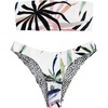 image:imageGORGLITTER Womens Strapless Bandeau Swimsuits Tropical High Cut Thong Cheeky Bikini Set Bathing SuitMulticolor