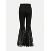 image:imageGORGLITTER Girls Lace Bell Bottoms Elastic High Waisted Y2k Flare PantsBlack