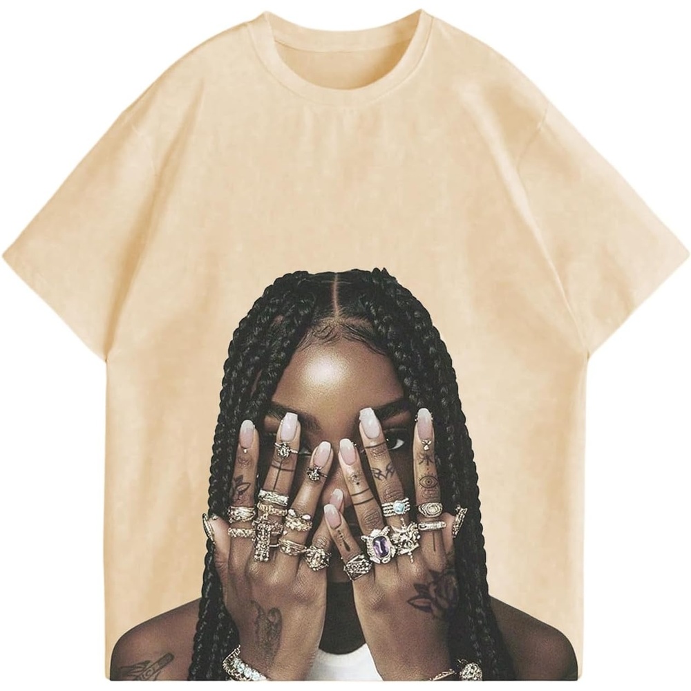 image:imageGORGLITTER Womens Oversized Graphic Tees Y2K Hip Hop Short Sleeve T Shirt Summer Loose Vintage Going Out TopsApricot Graphic