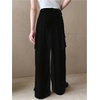 image:imageGORGLITTER Mens Baggy Cargo Pants High Waisted Wide Leg Dress Metal Slacks Work Pants Y2K Casual TrousersBlack