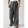 image:imageGORGLITTER Mens Baggy Casual Pleated Striped Dress Pants 2025 Wide Leg Trousers with PocketsDark Grey