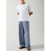 image:imageGORGLITTER Mens Baggy Casual Pleated Striped Dress Pants 2025 Wide Leg Trousers with PocketsDusty Blue