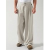 image:imageGORGLITTER Mens Baggy Casual Pleated Striped Dress Pants 2025 Wide Leg Trousers with PocketsKhaki