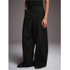 image:imageGORGLITTER Mens Casual Wide Leg Pleated Dress Pants Elastic High Waisted Baggy Streetwear Trousers Business CasualSolid Black 04