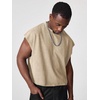 image:imageGORGLITTER Mens Dolman Sleeve Crop Vest Top T Shirts Crewneck Loose Pullover Tank TopsSolid Apricot