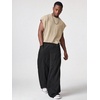image:imageGORGLITTER Mens Dolman Sleeve Crop Vest Top T Shirts Crewneck Loose Pullover Tank TopsSolid Apricot