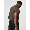 image:imageGORGLITTER Mens Dolman Sleeve Crop Vest Top T Shirts Crewneck Loose Pullover Tank TopsSolid Brown