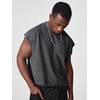 image:imageGORGLITTER Mens Dolman Sleeve Crop Vest Top T Shirts Crewneck Loose Pullover Tank TopsSolid Dark Grey