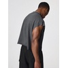 image:imageGORGLITTER Mens Dolman Sleeve Crop Vest Top T Shirts Crewneck Loose Pullover Tank TopsSolid Dark Grey