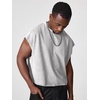 image:imageGORGLITTER Mens Dolman Sleeve Crop Vest Top T Shirts Crewneck Loose Pullover Tank TopsSolid Light Grey