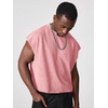 image:imageGORGLITTER Mens Dolman Sleeve Crop Vest Top T Shirts Crewneck Loose Pullover Tank TopsSolid Pink