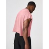 image:imageGORGLITTER Mens Dolman Sleeve Crop Vest Top T Shirts Crewneck Loose Pullover Tank TopsSolid Pink