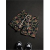 image:imageGORGLITTER Mens Floral Embroidery Drawstring Shorts Graphic Paisley Casual Gym ShortsBlack