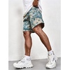 image:imageGORGLITTER Mens Floral Embroidery Drawstring Shorts Graphic Paisley Casual Gym ShortsBlue