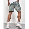image:imageGORGLITTER Mens Floral Embroidery Drawstring Shorts Graphic Paisley Casual Gym ShortsBlue