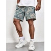 image:imageGORGLITTER Mens Floral Embroidery Drawstring Shorts Graphic Paisley Casual Gym ShortsBlue