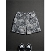 image:imageGORGLITTER Mens Floral Embroidery Drawstring Shorts Graphic Paisley Casual Gym ShortsLight Grey