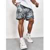 image:imageGORGLITTER Mens Floral Embroidery Drawstring Shorts Graphic Paisley Casual Gym ShortsLight Grey