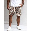 image:imageGORGLITTER Mens Floral Embroidery Drawstring Shorts Graphic Paisley Casual Gym ShortsMulticolor