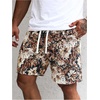 image:imageGORGLITTER Mens Floral Embroidery Drawstring Shorts Graphic Paisley Casual Gym ShortsMulticolor