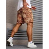 image:imageGORGLITTER Mens Floral Embroidery Drawstring Shorts Graphic Paisley Casual Gym ShortsOrange