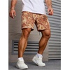 image:imageGORGLITTER Mens Floral Embroidery Drawstring Shorts Graphic Paisley Casual Gym ShortsOrange