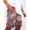 image:imageGORGLITTER Mens Floral Embroidery Drawstring Shorts Graphic Paisley Casual Gym ShortsPurple