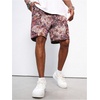 image:imageGORGLITTER Mens Floral Embroidery Drawstring Shorts Graphic Paisley Casual Gym ShortsPurple