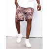 image:imageGORGLITTER Mens Floral Embroidery Drawstring Shorts Graphic Paisley Casual Gym ShortsPurple