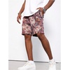 image:imageGORGLITTER Mens Floral Embroidery Drawstring Shorts Graphic Paisley Casual Gym ShortsPurple