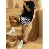 image:imageGORGLITTER Mens Floral Embroidery Drawstring Shorts Graphic Paisley Casual Gym ShortsWhite