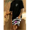 image:imageGORGLITTER Mens Floral Embroidery Drawstring Shorts Graphic Paisley Casual Gym ShortsWhite