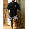 image:imageGORGLITTER Mens Floral Embroidery Drawstring Shorts Graphic Paisley Casual Gym ShortsWhite