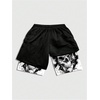 image:imageGORGLITTER Mens Graphic Anime Gym Shorts Y2K 2 in 1 Basketball Athletic Workout Drawstring Drippy ShortsBlack Cartoon
