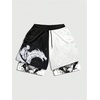 image:imageGORGLITTER Mens Graphic Anime Gym Shorts Y2K 2 in 1 Basketball Athletic Workout Drawstring Drippy ShortsBlack and White Graphic