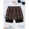 image:imageGORGLITTER Mens Graphic Anime Gym Shorts Y2K 2 in 1 Basketball Athletic Workout Drawstring Drippy ShortsBrown